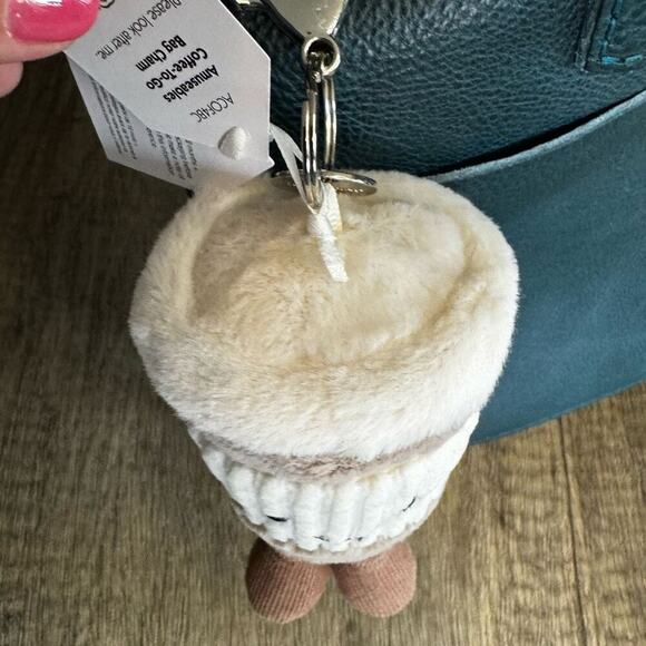 Jellycat Coffee to Go Charm NEW! Jellycat FAST SHIP Purse Keychain - Picture 3 of 5